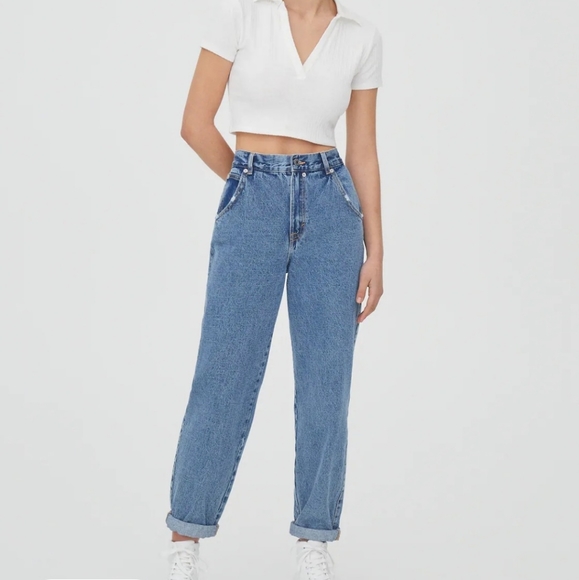 Pull&Bear High-Rise Wide Leg Slouchy Jeans Sz 0 - Picture 2 of 14